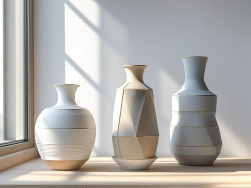 Ceramic Geometric Vase Set