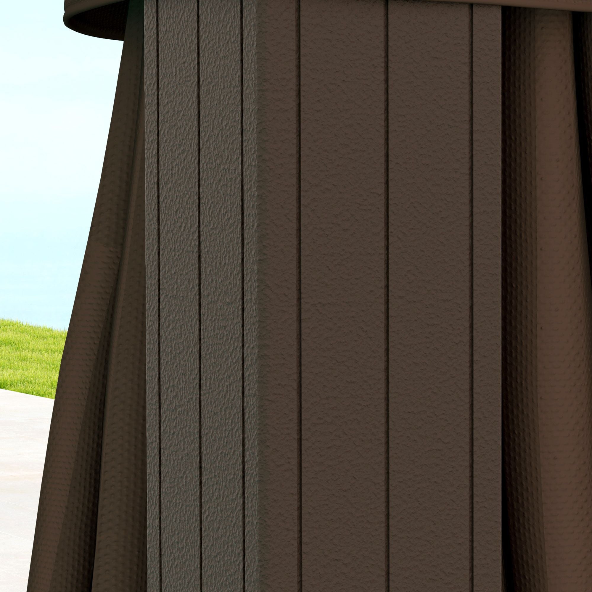 10' x 10' Hardtop Gazebo Canopy, Permanent Pavilion with Hook, Curtains, Aluminum Frame for Patio, Garden, Dark Brown