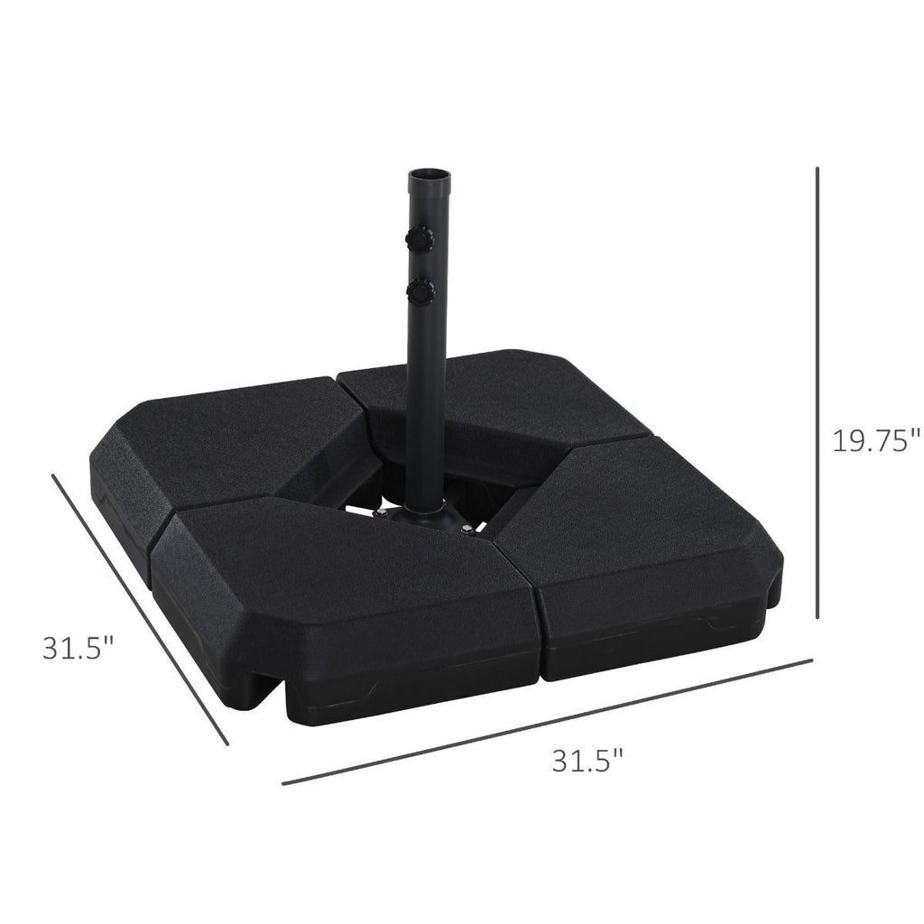 Steel Parasol Base: 4 Fillable Weights for Patio Umbrella Stability