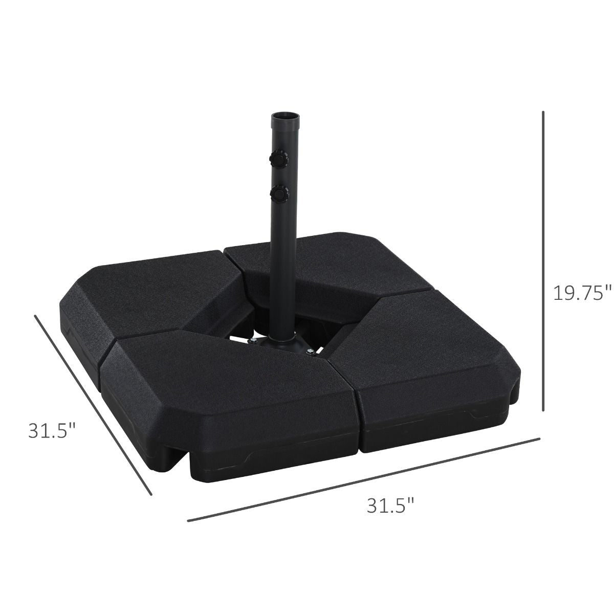 Steel Parasol Base: 4 Fillable Weights for Patio Umbrella Stability