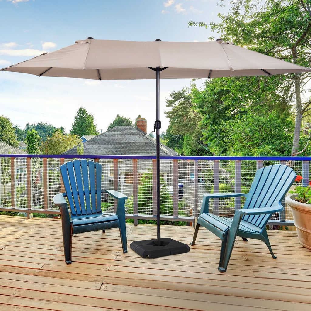 Steel Parasol Base: 4 Fillable Weights for Patio Umbrella Stability