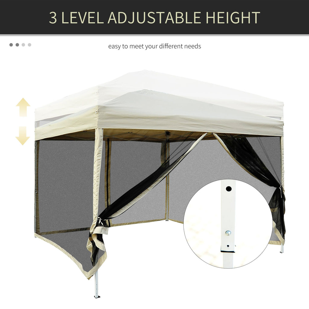 10x10 Pop Up Canopy Tent, Mesh Sidewalls, Adjustable Height, Carry Bag Included - Garden Patio Shade, Easy Setup