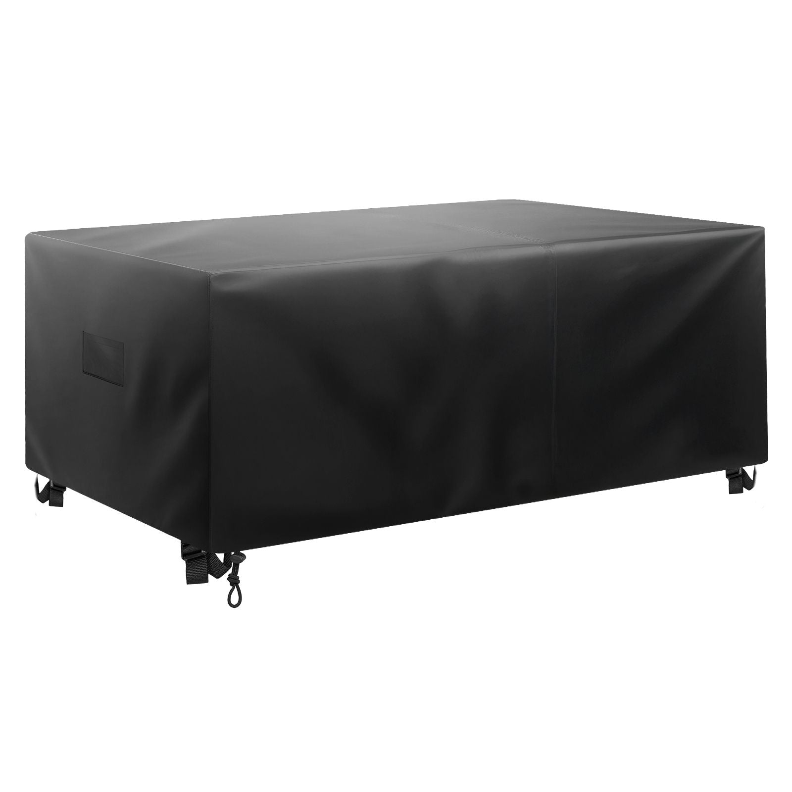 Patio Furniture Cover, 420D Heavy Duty Waterproof Outdoor Dining Table and Chairs Cover, Large Rectangular Patio Table Covers with Air Vent for All Weather, 74L x 47W x 28H inch, Black