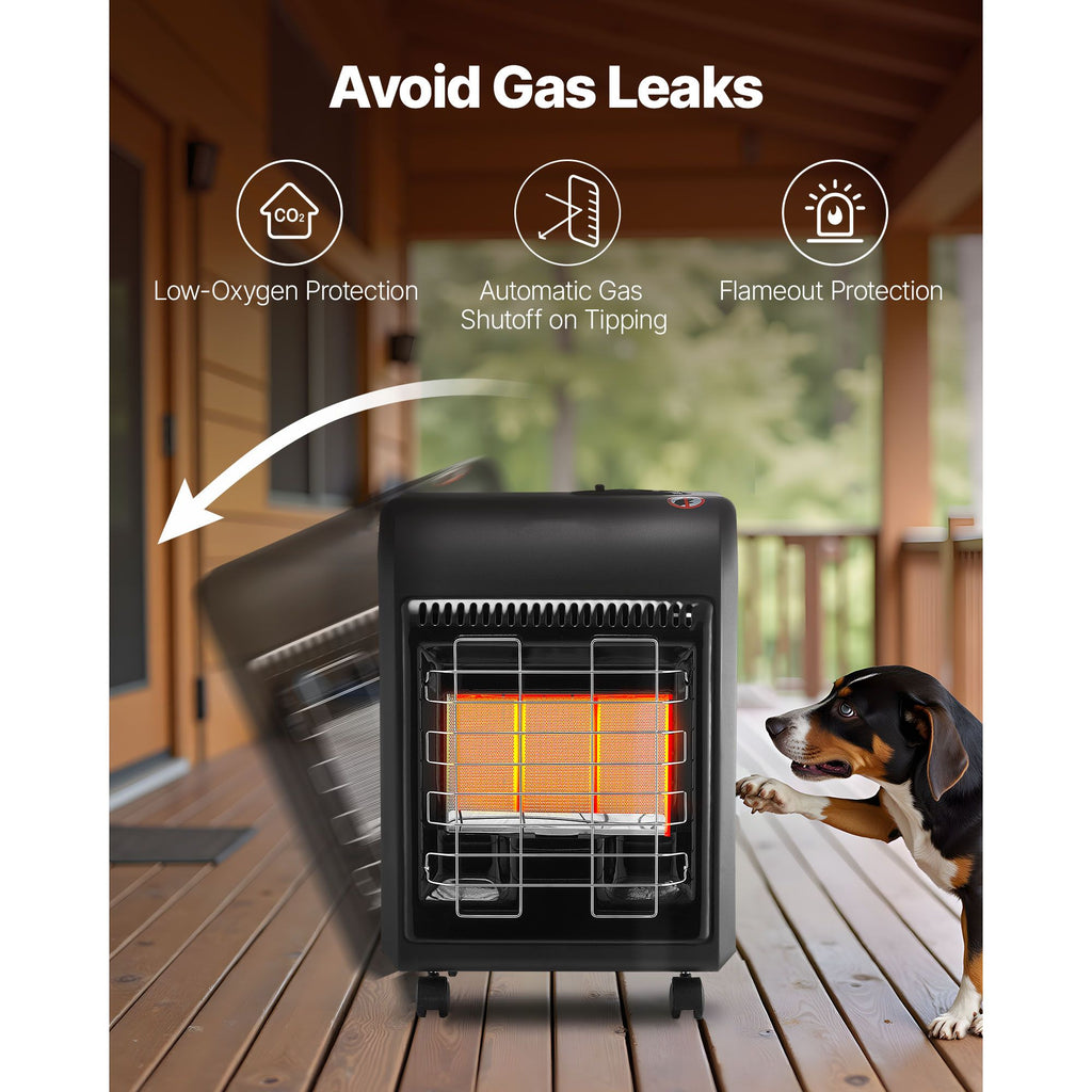 Propane Heater, 6000 to 18000 BTU Propane Cabinet Heater with 3 Modes Temp Settings & Tip-over Protection, Garage Radiator Heat up to 450 Sq.Ft, for Camping,Garage, Patio,Indoor/Outdoor