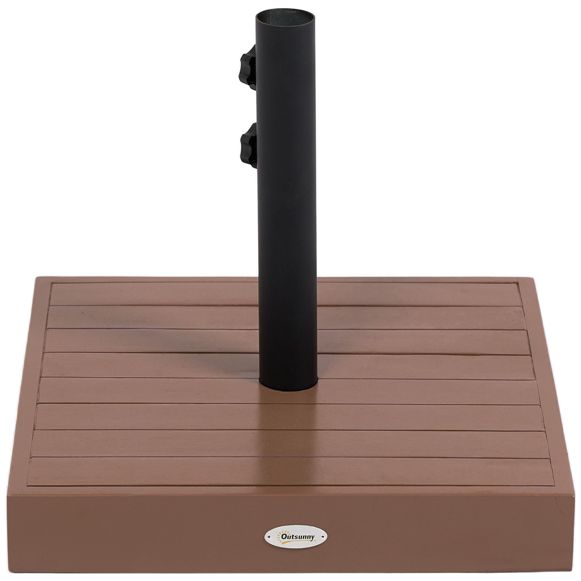 Square Patio Umbrella Base, 42 lbs Concrete Heavy Duty Umbrella Base with Holder for 1.25"/1.5" Poles for Outdoor, Lawn, Poolside, Coffee