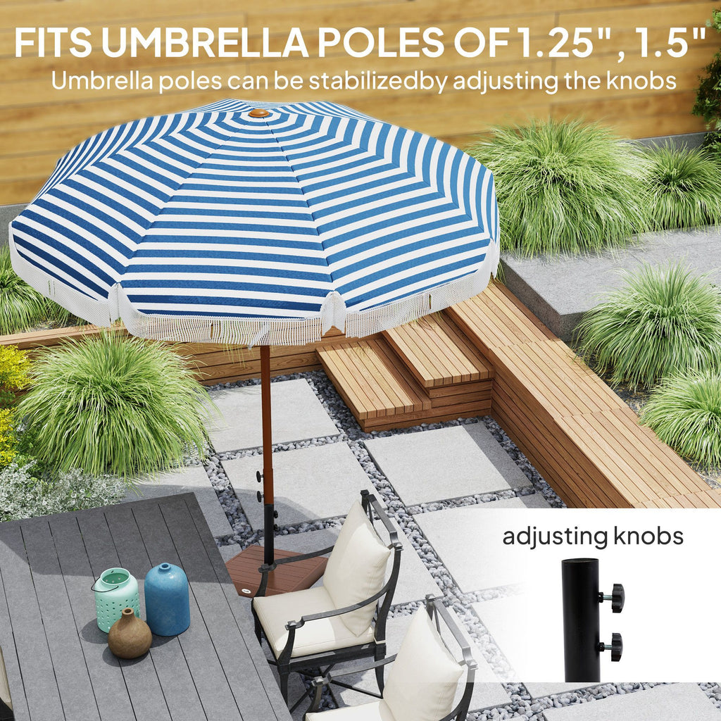 Square Patio Umbrella Base, 42 lbs Concrete Heavy Duty Umbrella Base with Holder for 1.25"/1.5" Poles for Outdoor, Lawn, Poolside, Coffee