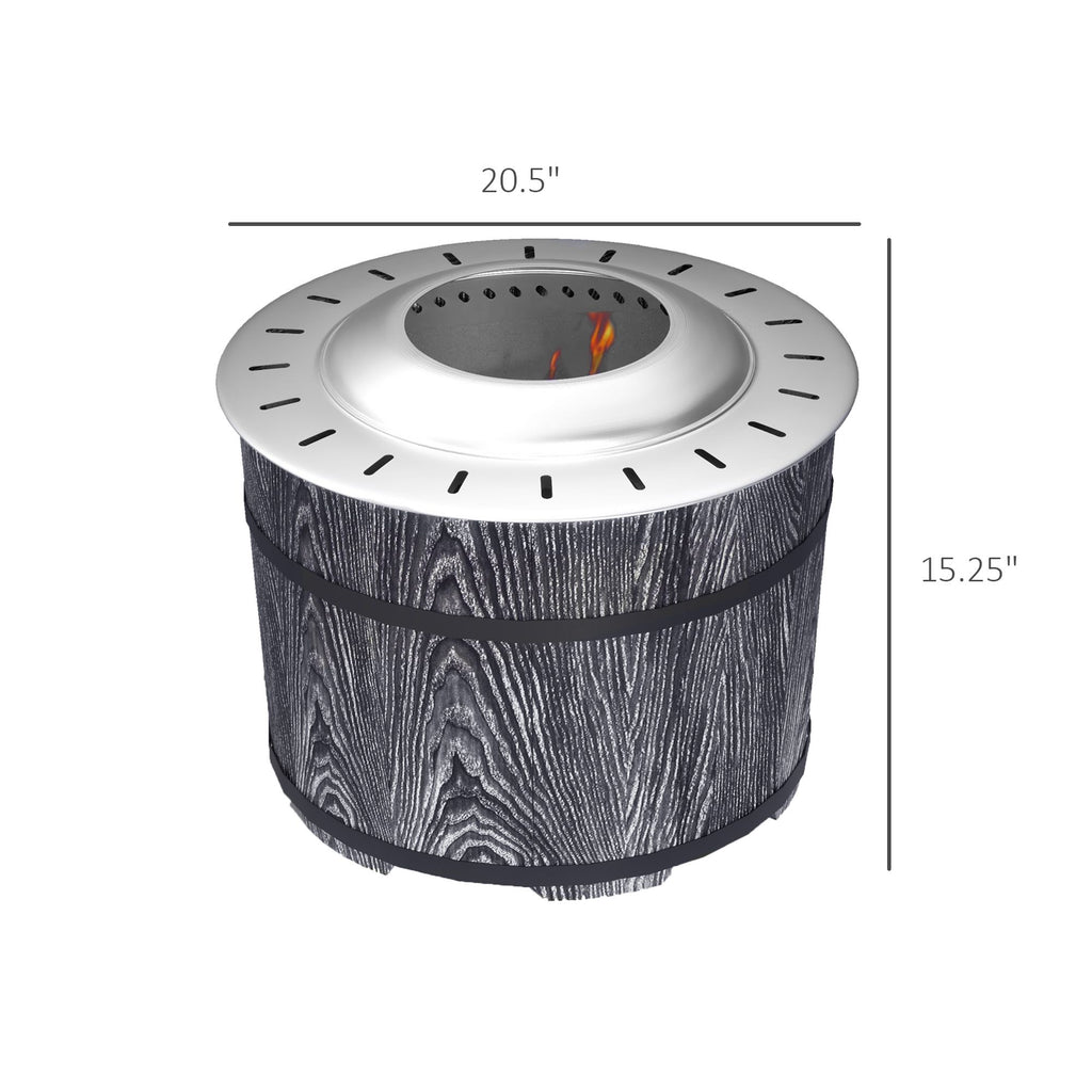 Smokeless Fire Pit Portable Magnesium Oxide Bonfire Stove with Mat Black For Patio and Picnic