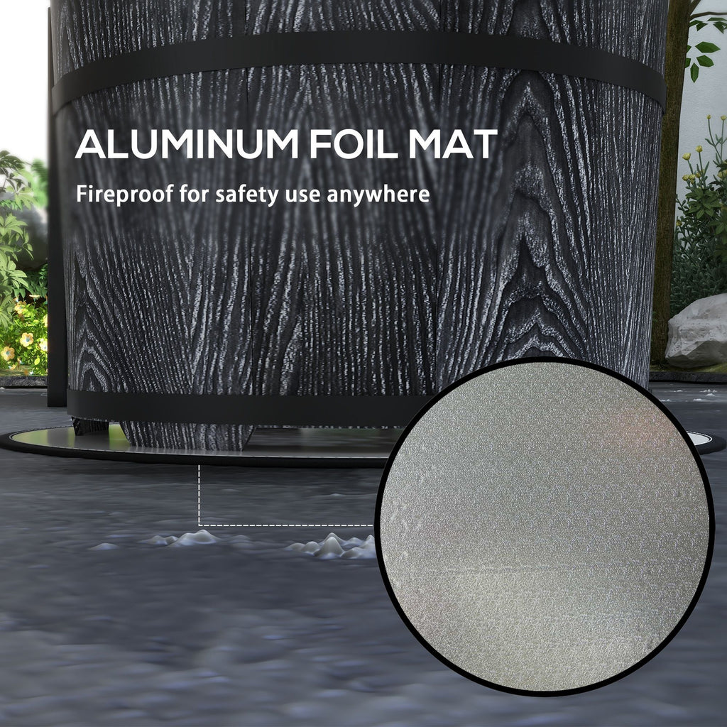 Smokeless Fire Pit Portable Magnesium Oxide Bonfire Stove with Mat Black For Patio and Picnic