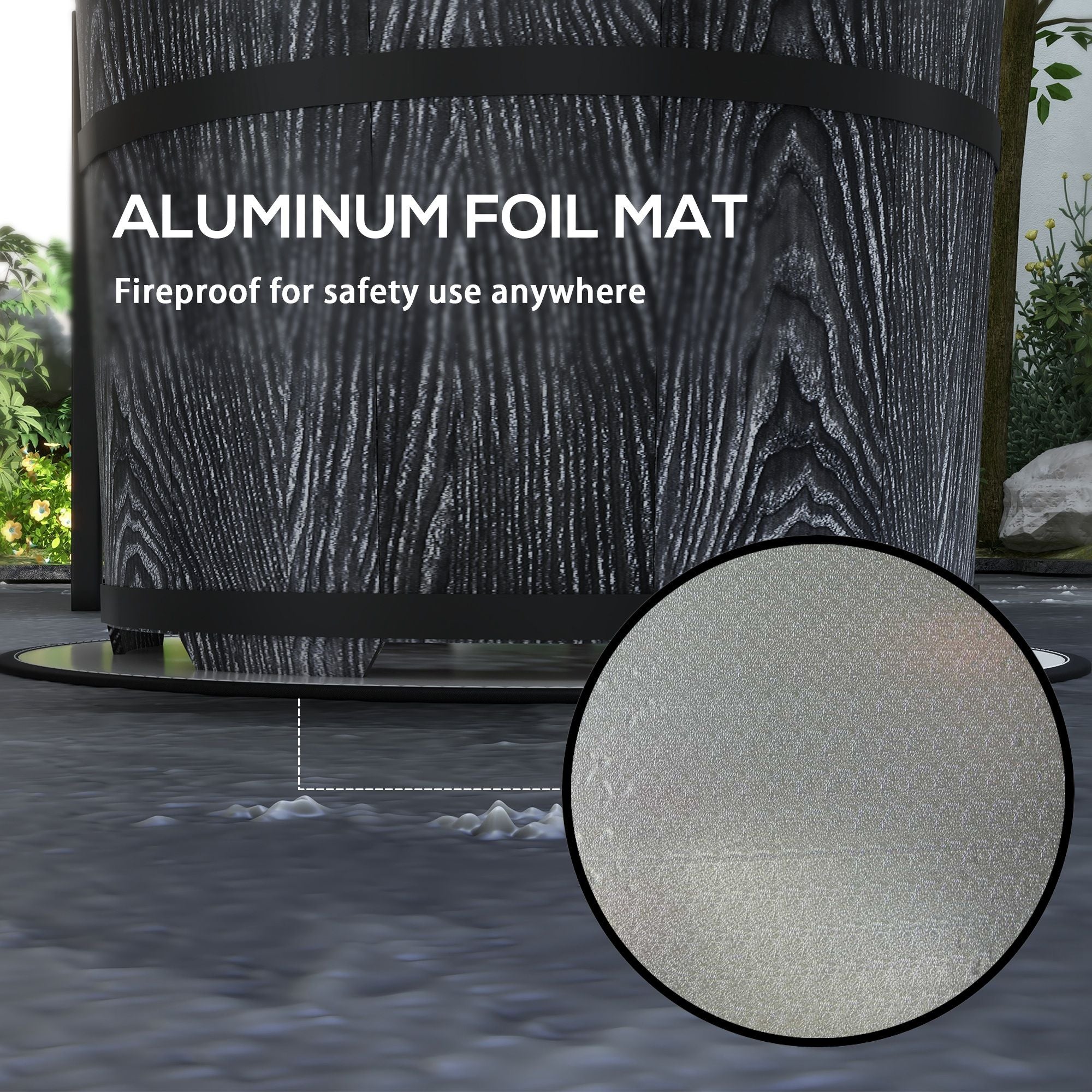 Smokeless Fire Pit Portable Magnesium Oxide Bonfire Stove with Mat Black For Patio and Picnic