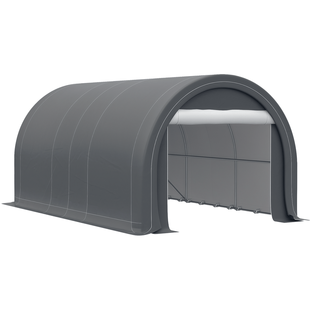 16' x 10' Carport, Heavy Duty Portable Garage / Storage Tent with Large Zippered Door, Anti-UV PE Canopy Cover for Car, Truck, Boat