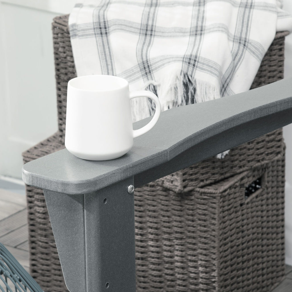 Adirondack Rocking Chair, All-Weather HDPE Porch Rocker, Rocking Fire Pit Chair for Patio, Garden, Lawn, Light Gray