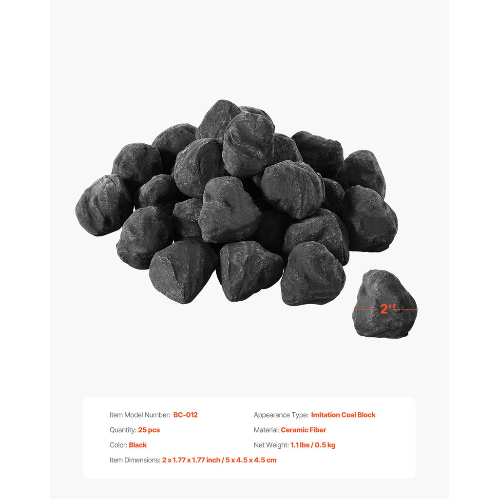 Lava Rocks, 1.2-2.0 inch 25 Pcs Fire Stones Lava Rocks For Fire Pit, Reusable Fire Pit Stones Indoor and Outdoor Use, Decorative Firepit Rocks for Propane/Gas Fireplace,Stove,Courtyard,Camping