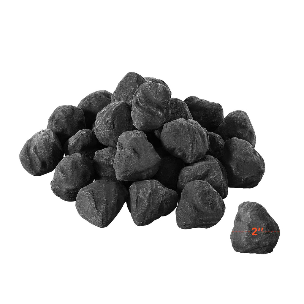Lava Rocks, 1.2-2.0 inch 25 Pcs Fire Stones Lava Rocks For Fire Pit, Reusable Fire Pit Stones Indoor and Outdoor Use, Decorative Firepit Rocks for Propane/Gas Fireplace,Stove,Courtyard,Camping
