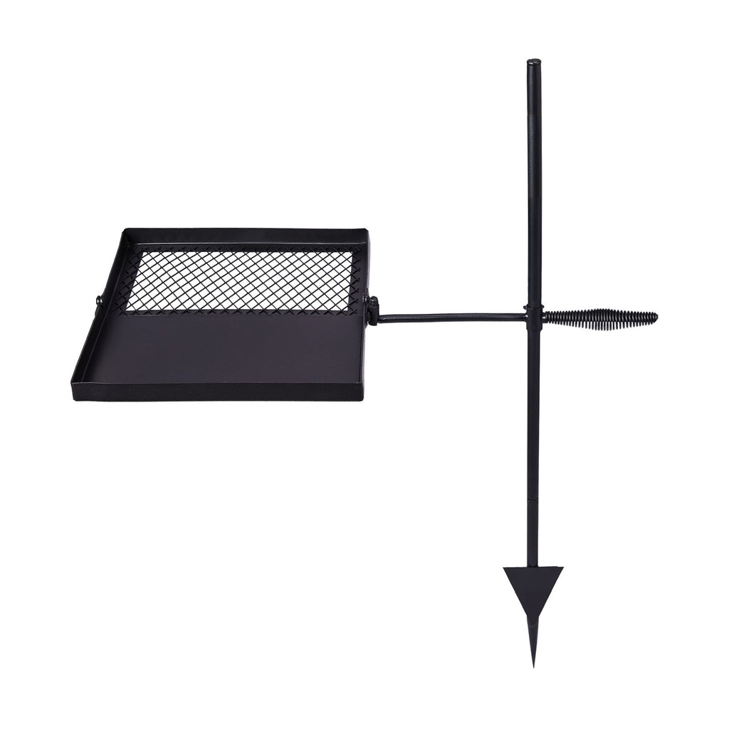Folding Swivel Campfire Grill, Portable Cooking Grate over Fire Pit, Lightweight Grate & Camp Fire Rack with Carrying Bag for Outdoor Camping BBQ, Black