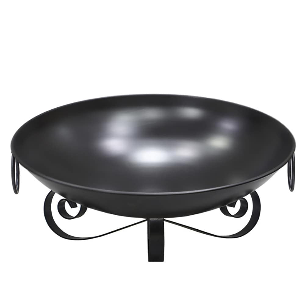 24 Inch Heavy-Duty Metal Fire Pit Bowl Outdoor Wood-Burning Firepit with Handles