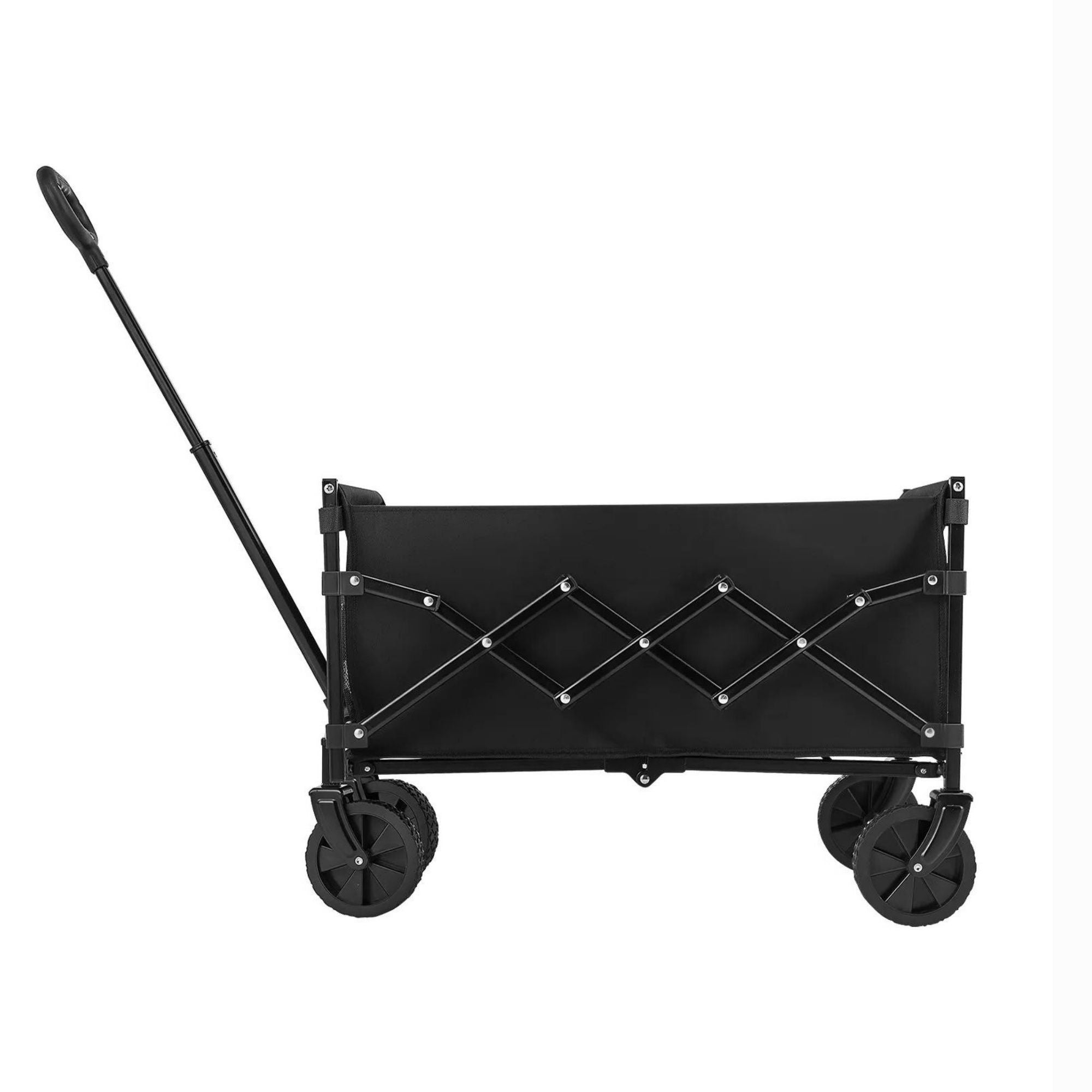 120L Heavy Duty Folding Wagon Cart (225 LBS), Collapsible Utility Wagon with All-Terrain Wheels for Beach & Garden