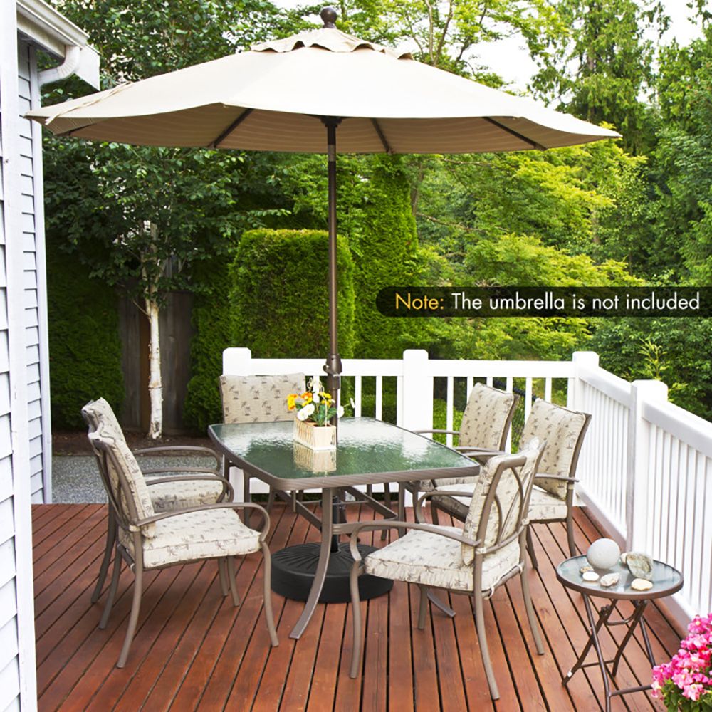 19.5 Inch Fillable Round Umbrella Base Stand for Yard Garden Poolside