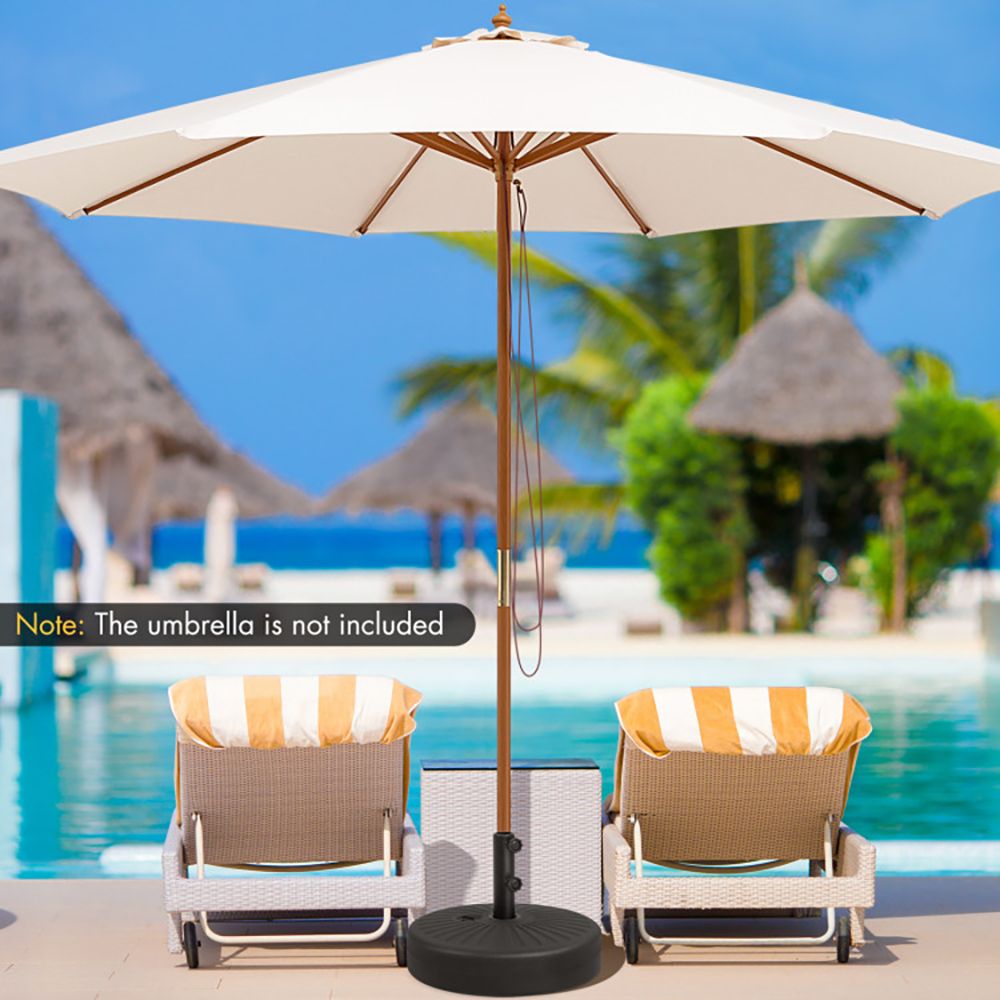 19.5 Inch Fillable Round Umbrella Base Stand for Yard Garden Poolside