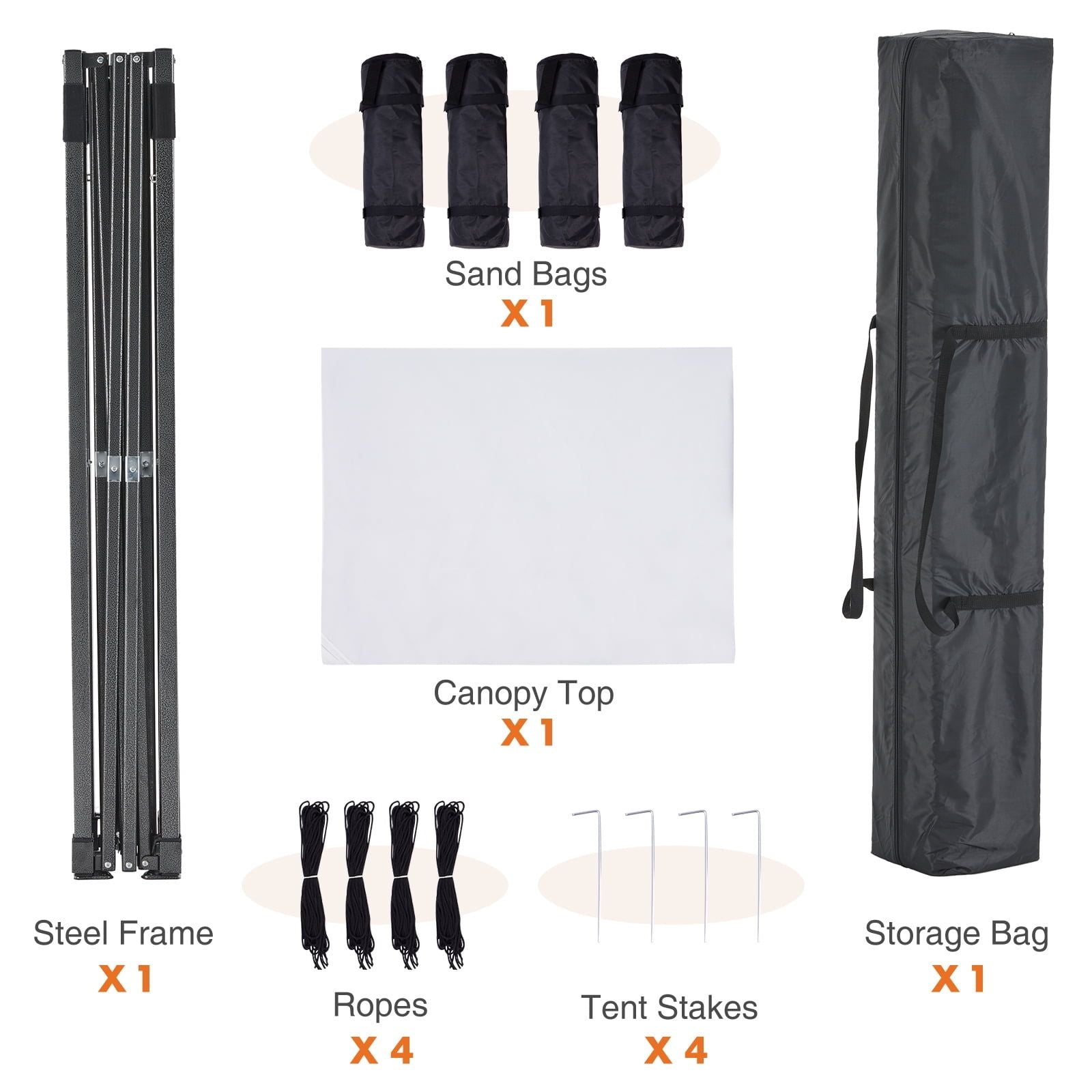 10x10 FT Pop Up Canopy Tent with Slant Legs and Carrying Bag, Easy Setup Outdoor Shelter for Patio, Garden, Beach, White