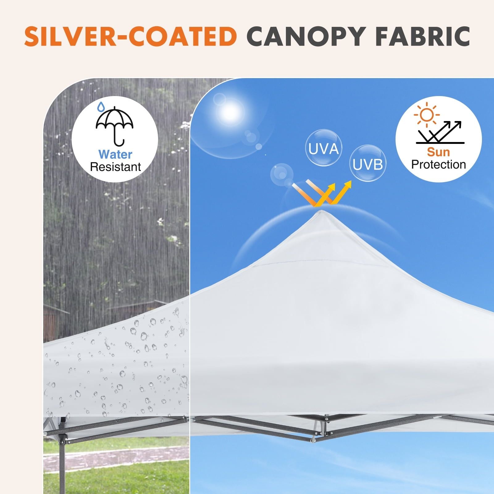 10x10 FT Pop Up Canopy Tent with Slant Legs and Carrying Bag, Easy Setup Outdoor Shelter for Patio, Garden, Beach, White