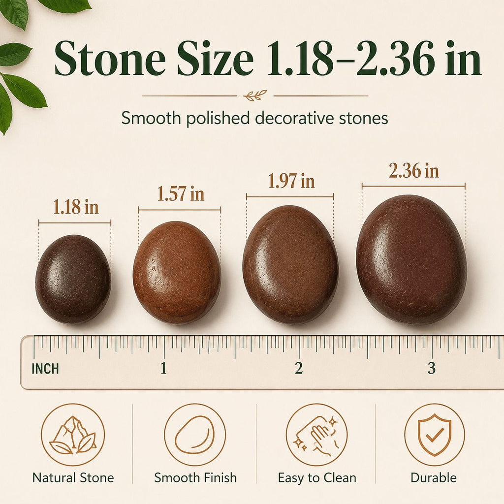 38 lbs White River Rocks, 2-3 inch Polished Pebbles - Versatile for indoor/outdoor use. Ideal for plant decor, vases, aquariums, and creating serene garden landscapes.