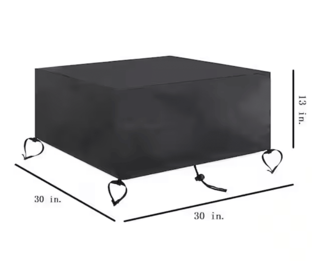 Square Fire Pit Cover, 30 in, Black