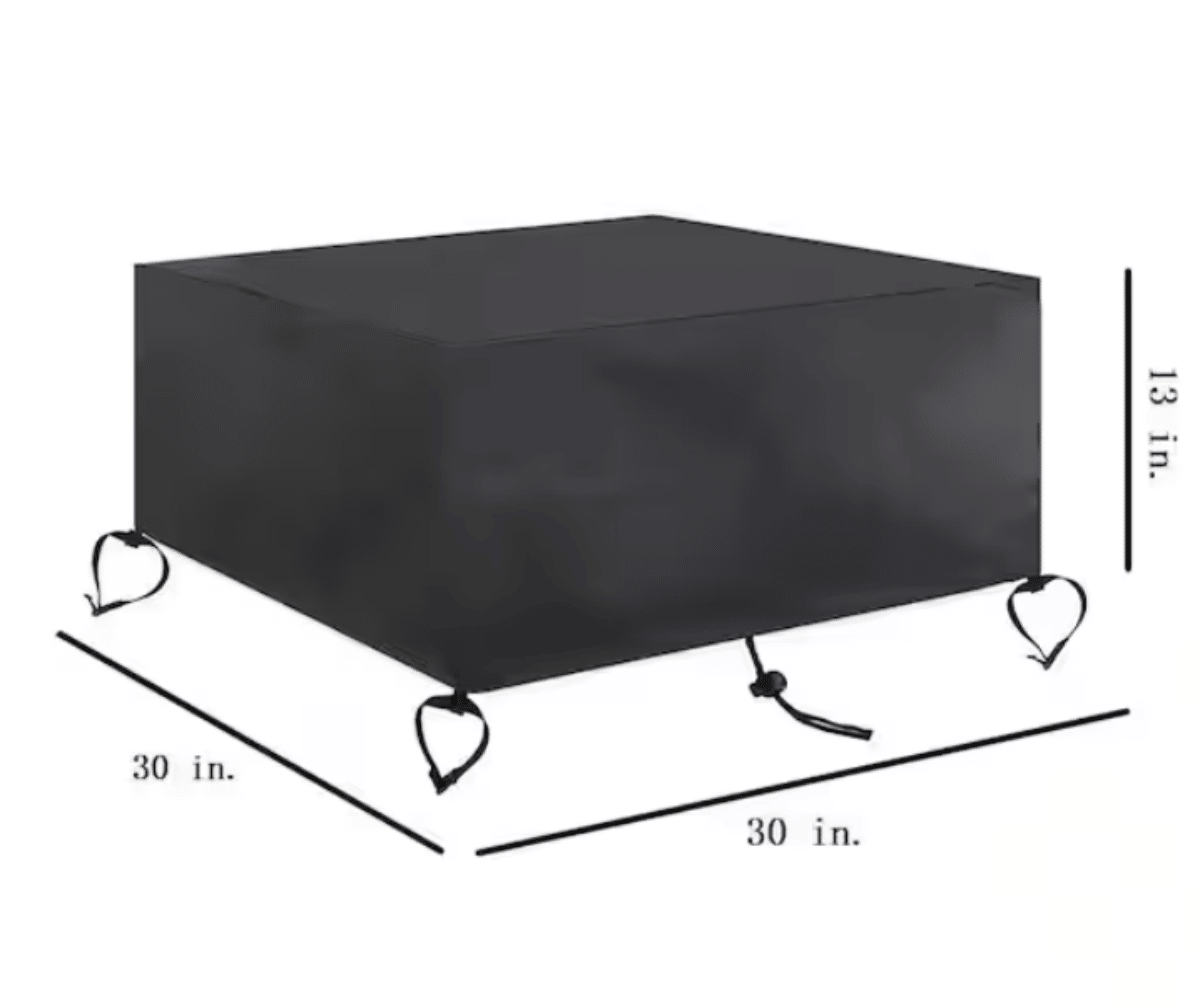 Square Fire Pit Cover, 30 in, Black