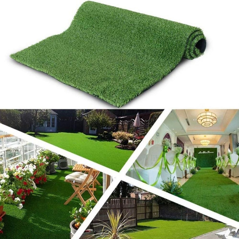 3ft x 32ft Artificial Turf 0.6" Mat with Drainage Holes. Fake Grass with Rubber Backing,for Indoor/Outdoor Pet Areas, Garden, Lawn, Patio Balcony Decor