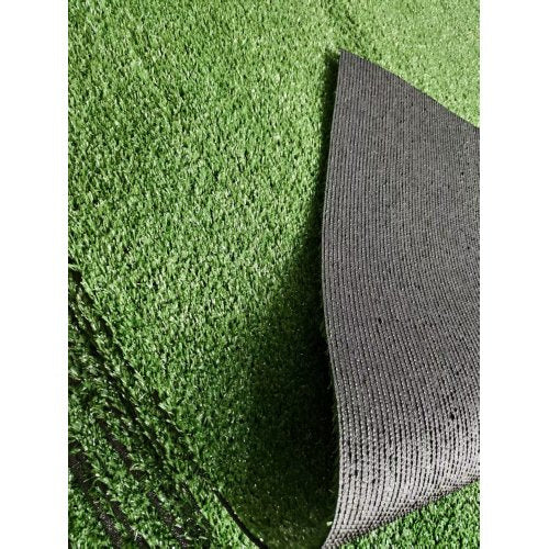 3ft x 32ft Artificial Grass Turf with Drainage Holes, 0.6" Thick Low Pile Fake Lawn Mat with Rubber Backing - Budget-Friendly Indoor Outdoor Pet Grass for Patio, Balcony, Yard, and Garden Decor
