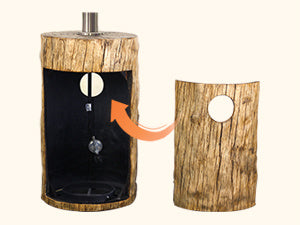 48,000 BTU Outdoor Patio Heater, Terrafab Material Base w Internal Gas Tank, Light Brown