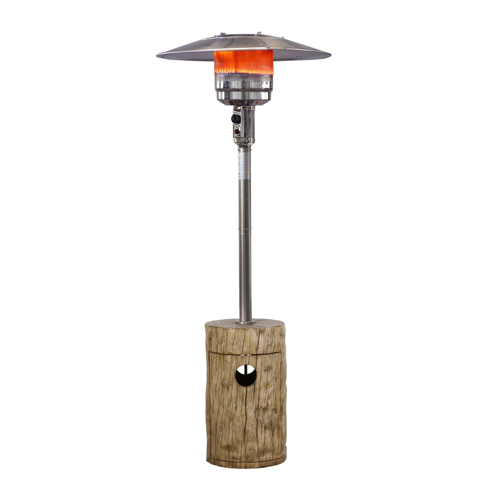48,000 BTU Outdoor Patio Heater, Terrafab Material Base w Internal Gas Tank, Light Brown