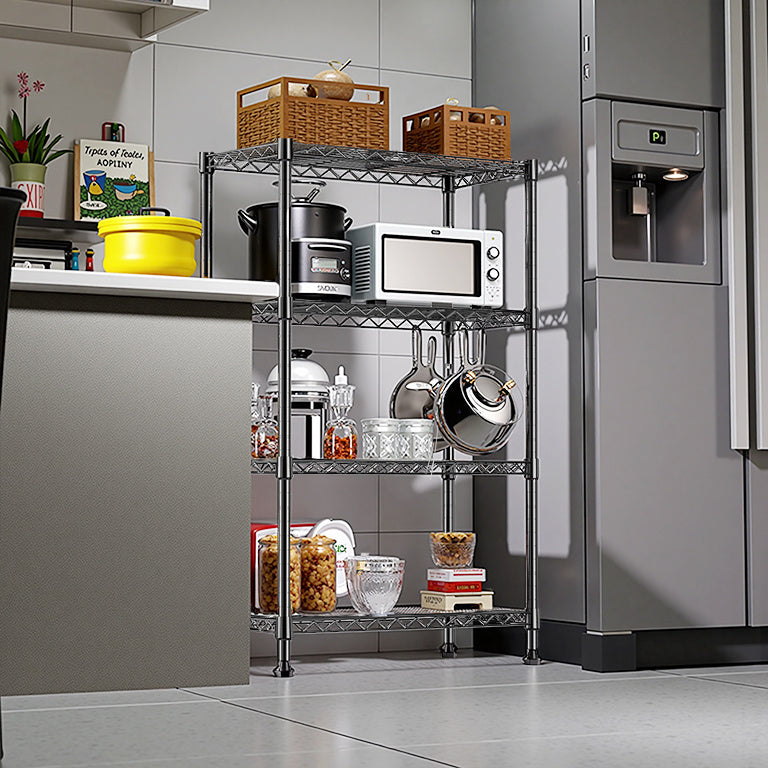 1000 lbs Storage Shelving 4-Tier Utility Shelving Unit Steel Organizer Wire Rack for Home,Kitchen,Office,Chrome (13.7" D x 23.6" W x 53.4" H)