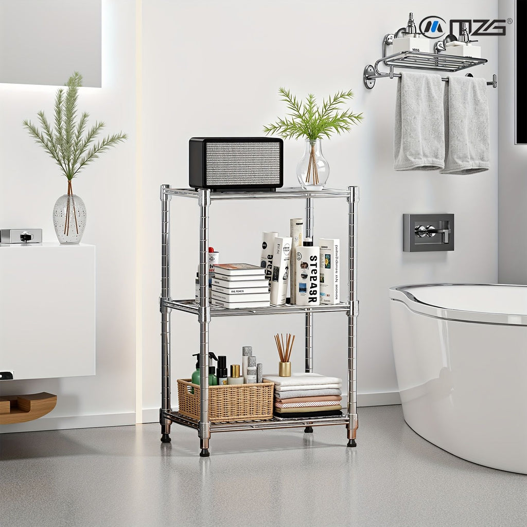 450 lbs Wire Storage Shelving 3-Tier Utility Shelving Unit Steel Organizer Wire Rack for Home,Kitchen,Office,Chrome(11.8" D x 17.7" W x 26.3" H)