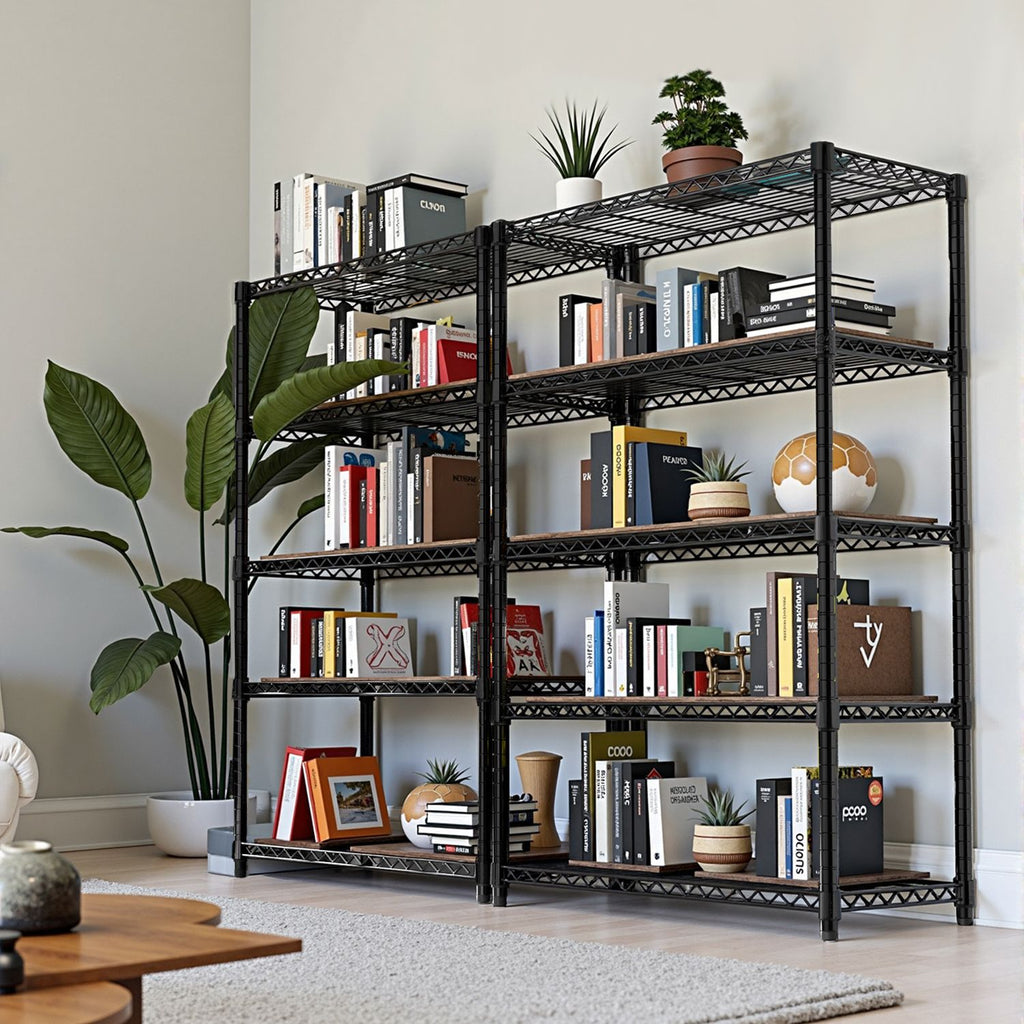 Steel Storage Shelving 5-Tier Utility Shelving Unit Steel Organizer Wire Rack for Home,Kitchen,Office,Garage, 1750 LBS Capacity 17.7" D x 47.2" W x 72.3" H
