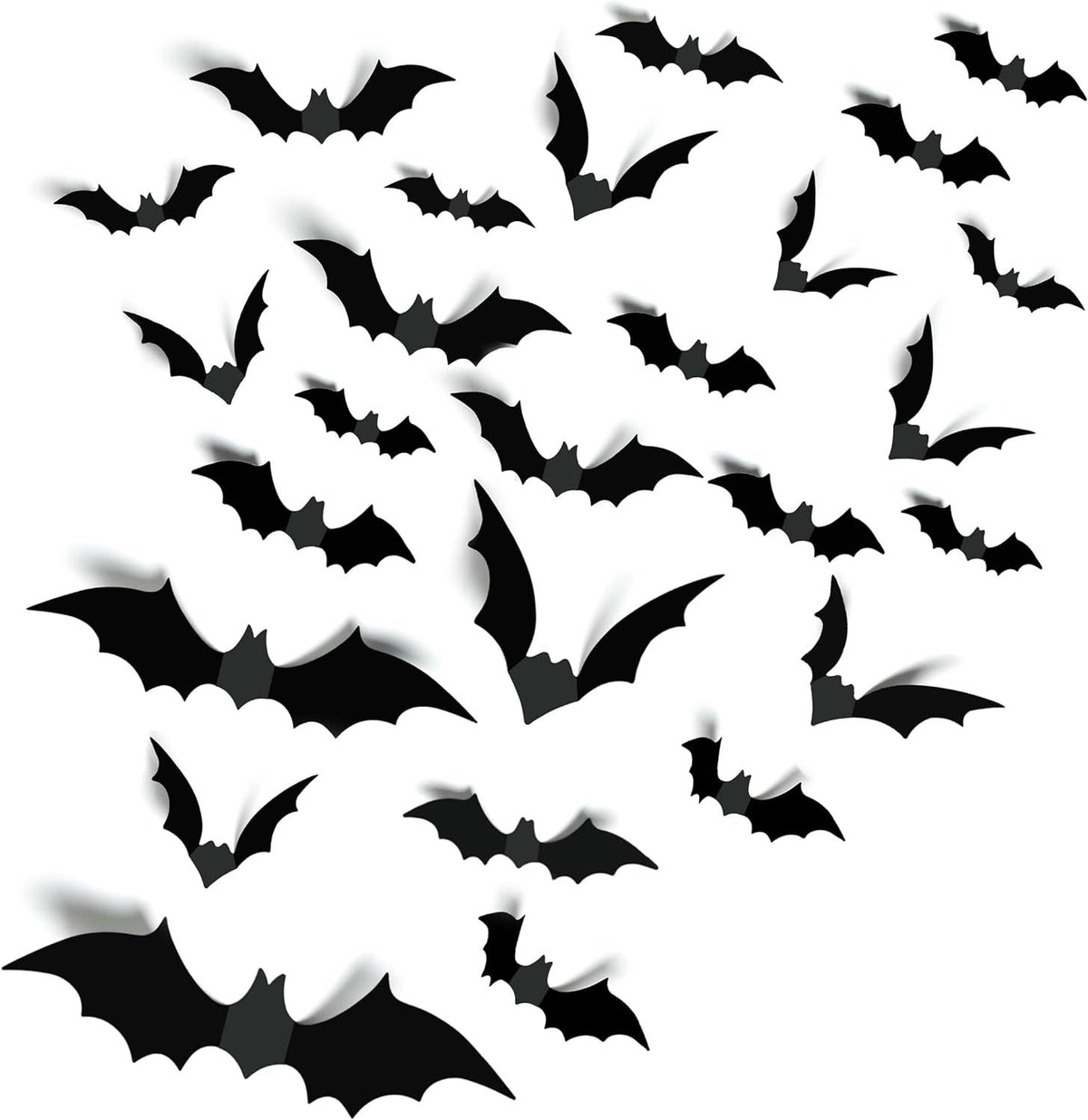Halloween Party Supplies & Decorations 140Pcs Realistic PVC 3D Black Scary Bat Wall Stickers for Creepy Home & Indoor Decor