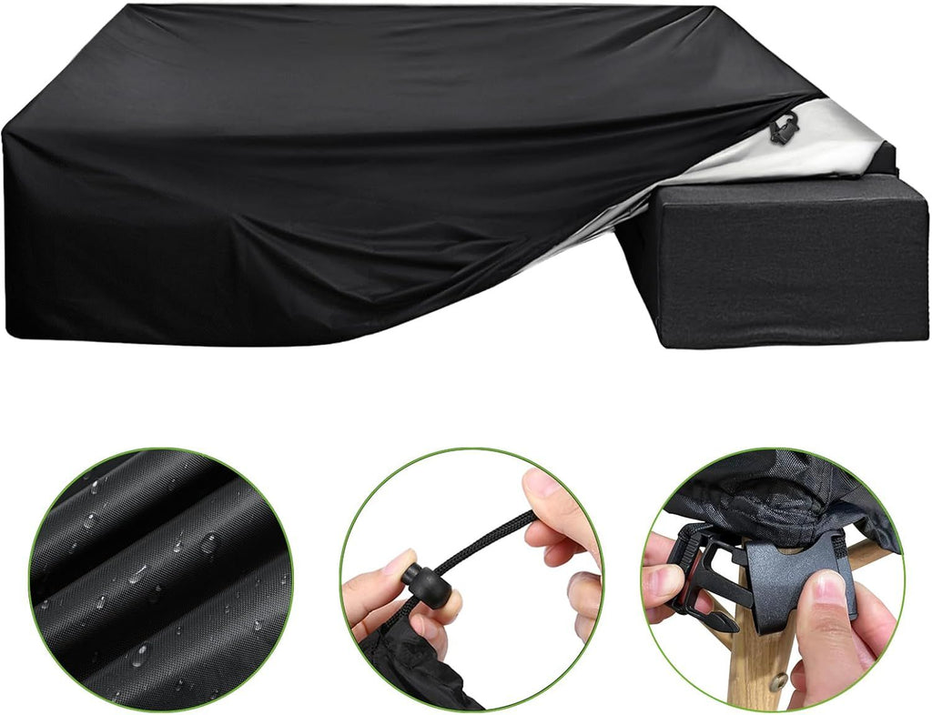ESSORT Extra Large Patio Furniture Cover,  Heavy Duty Waterproof Outdoor Table Cover, All Weather Protection from Rain, Snow, UV, for 10-12 Seat Rectangular Set