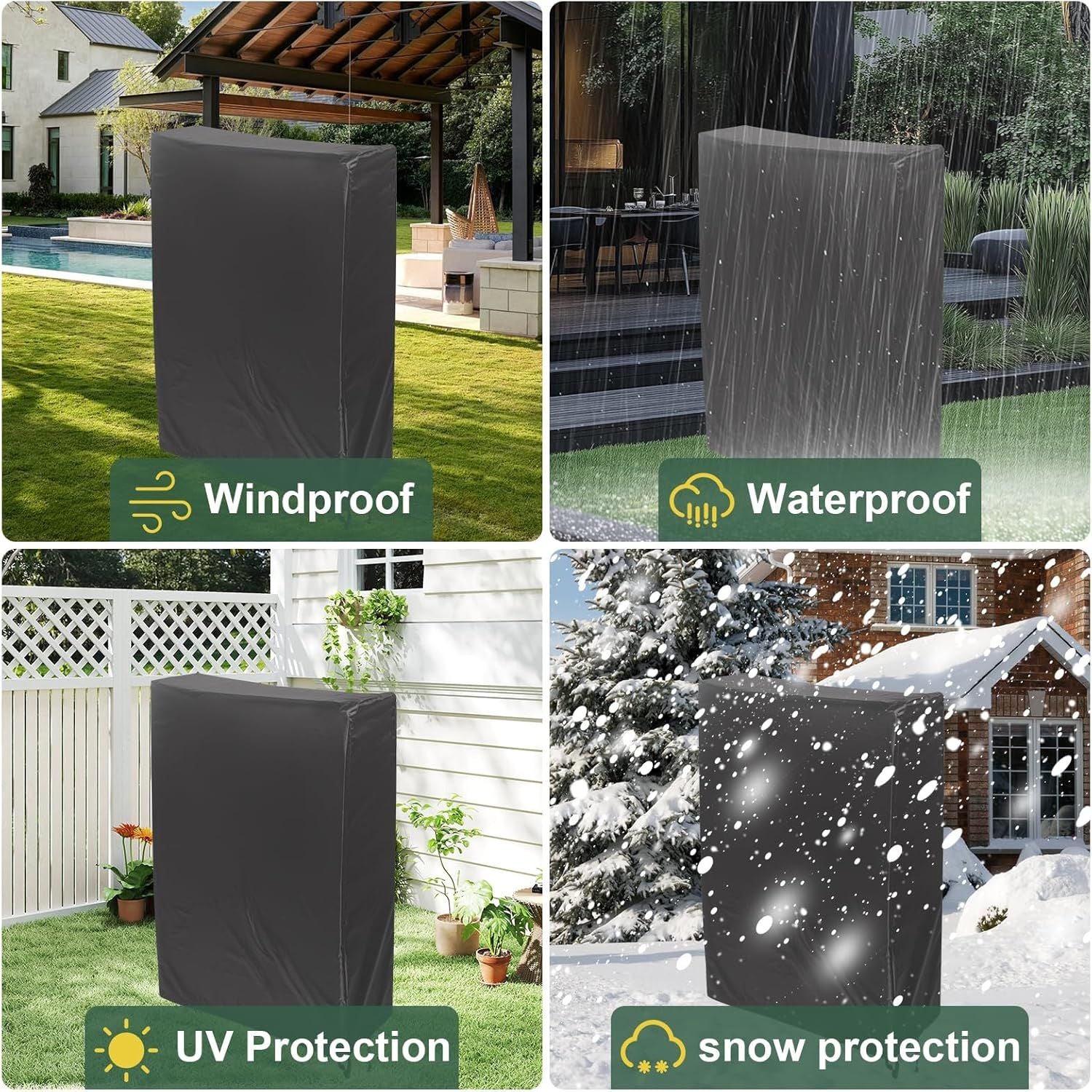 Zero Gravity Folding Chair Covers 2PCS, Dustproof Waterproof 420D Oxford Cloth Lawn Patio Furniture Covers