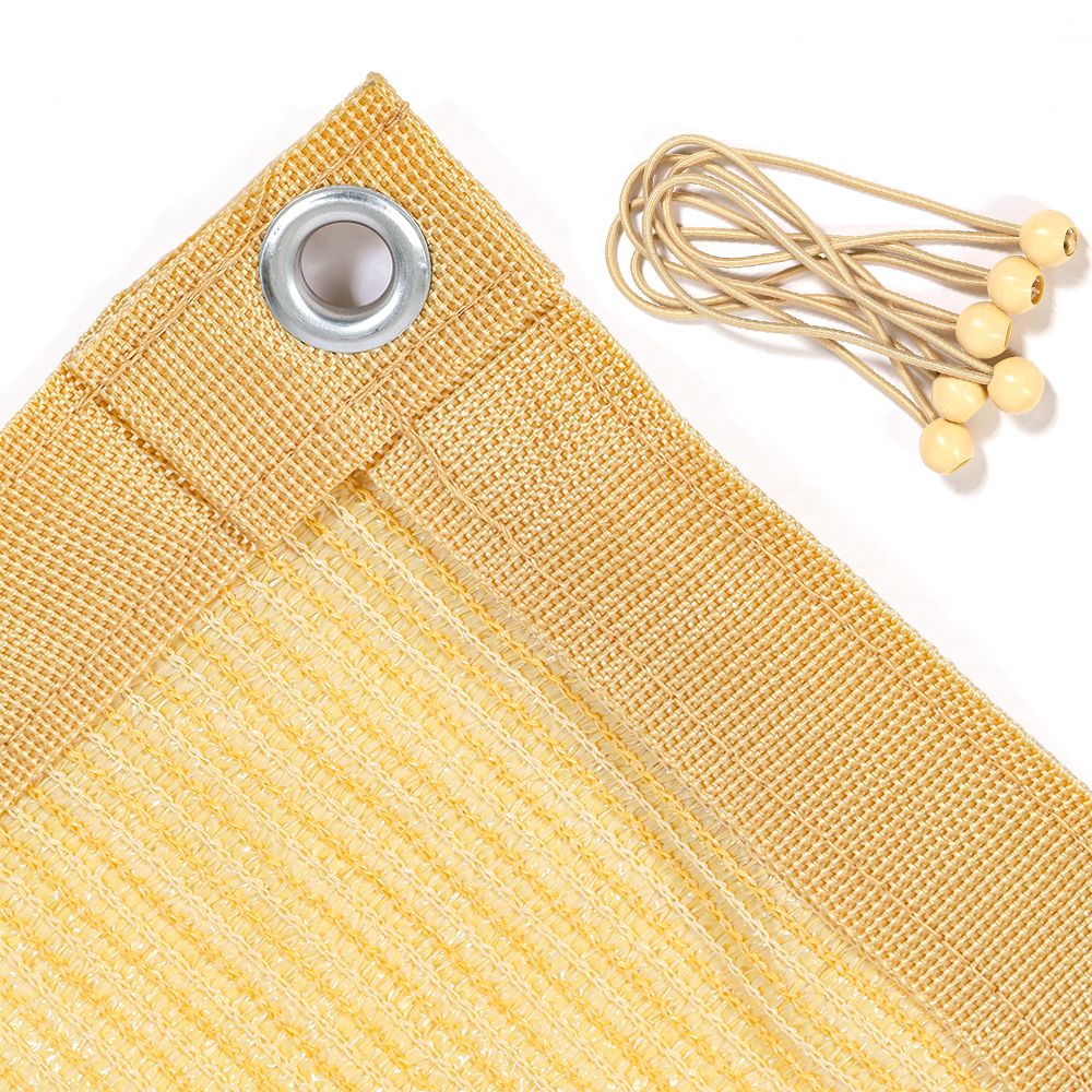 12ft*12ft 90% Beige Sunshade Netting, Outdoor Sun Protection Netting, Nail-on Fixing, Garden, Balcony, and Terrace Awning
