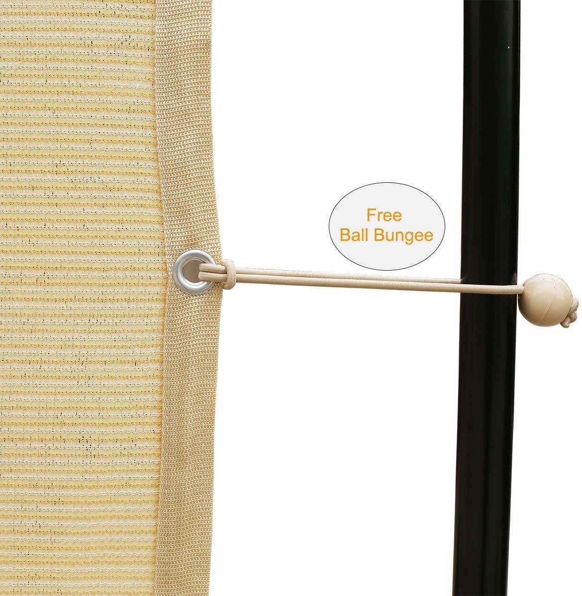 12ft*12ft 90% Beige Sunshade Netting, Outdoor Sun Protection Netting, Nail-on Fixing, Garden, Balcony, and Terrace Awning