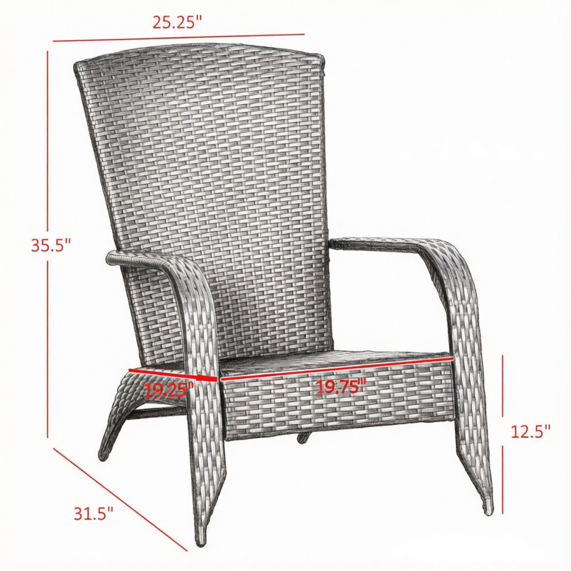 Cream White Outdoor All-Weather Rattan Fire Pit Chair with Soft Cushions Tall Curved Backrest for Garden Patio Furniture