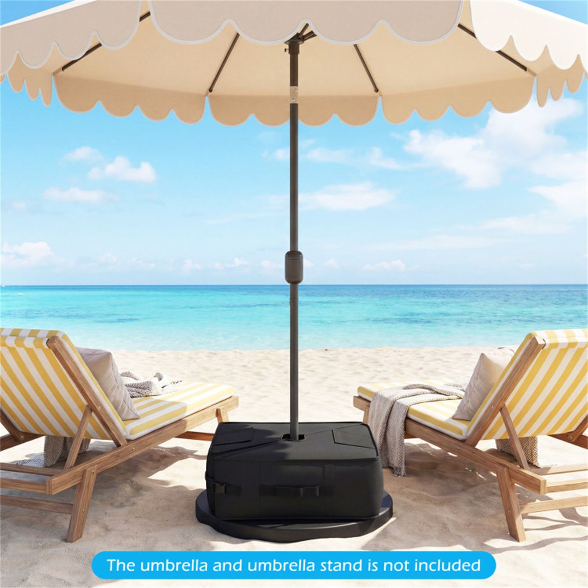 2-Pack 90lbs Patio Umbrella Base Sandbags 900D Oxford Weatherproof Weight Bags for Offset Cantilever Umbrella