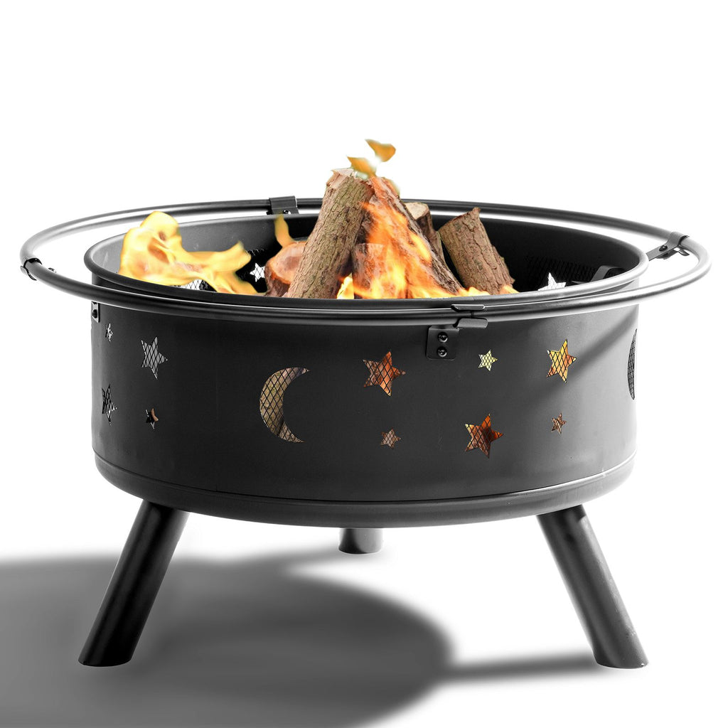 30IN Metal Fire Pit Black