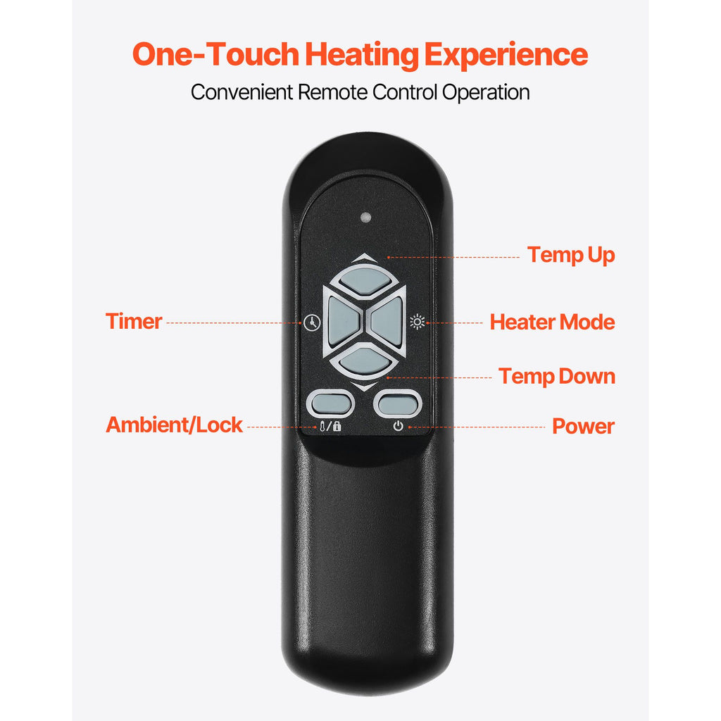 Infrared Heater, 1500W Electric Space Heater with Remote Control, LED Screen & 24H Timer, Multiple Temperature Adjustable for Patio Bedroom,Living Room,Studio,Dining Room