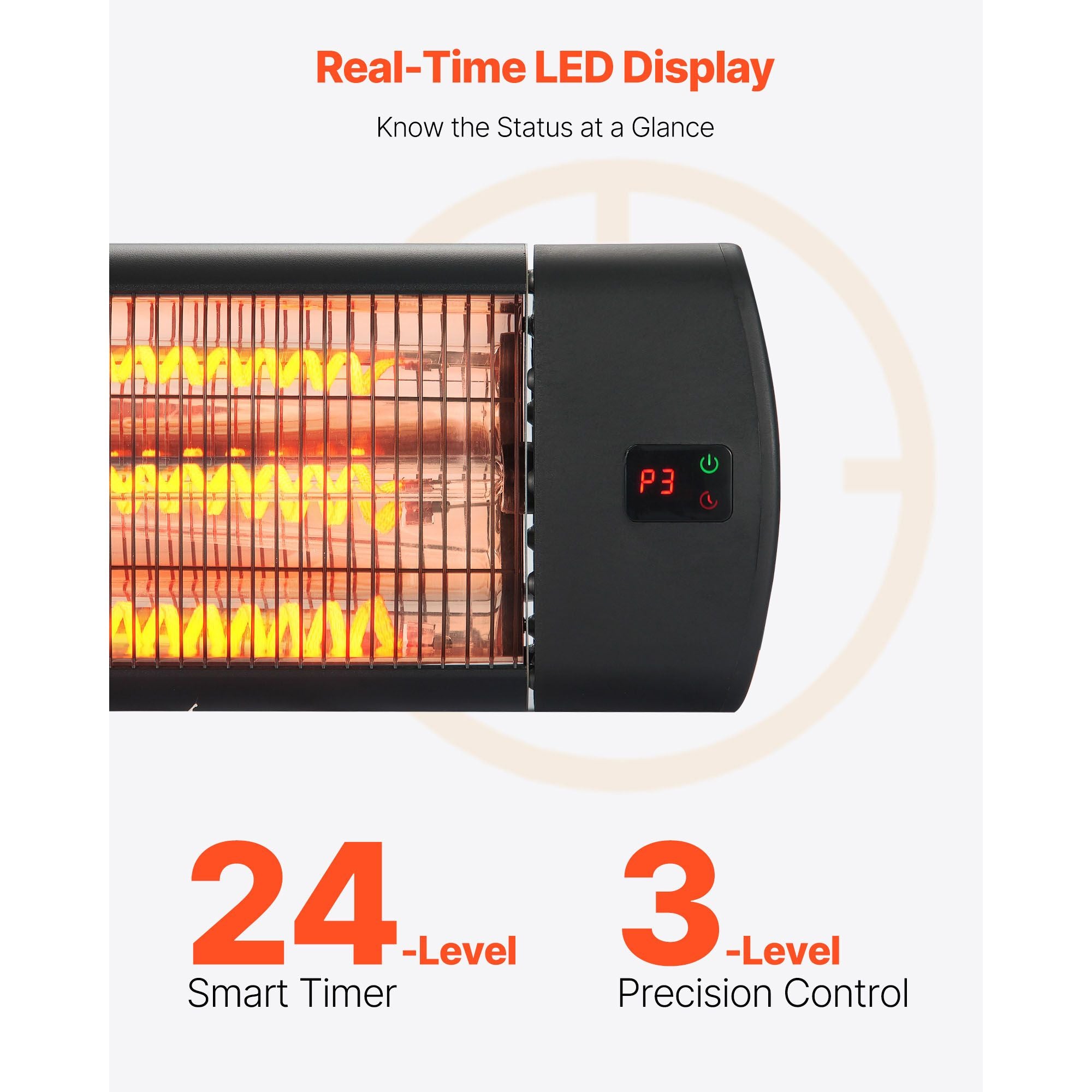 Infrared Heater, 1500W Electric Space Heater with Remote Control, LED Screen w/ 3 Speeds & Timer, Outdoor/Outdoor for Patio,Porch,Dining Room,Studio