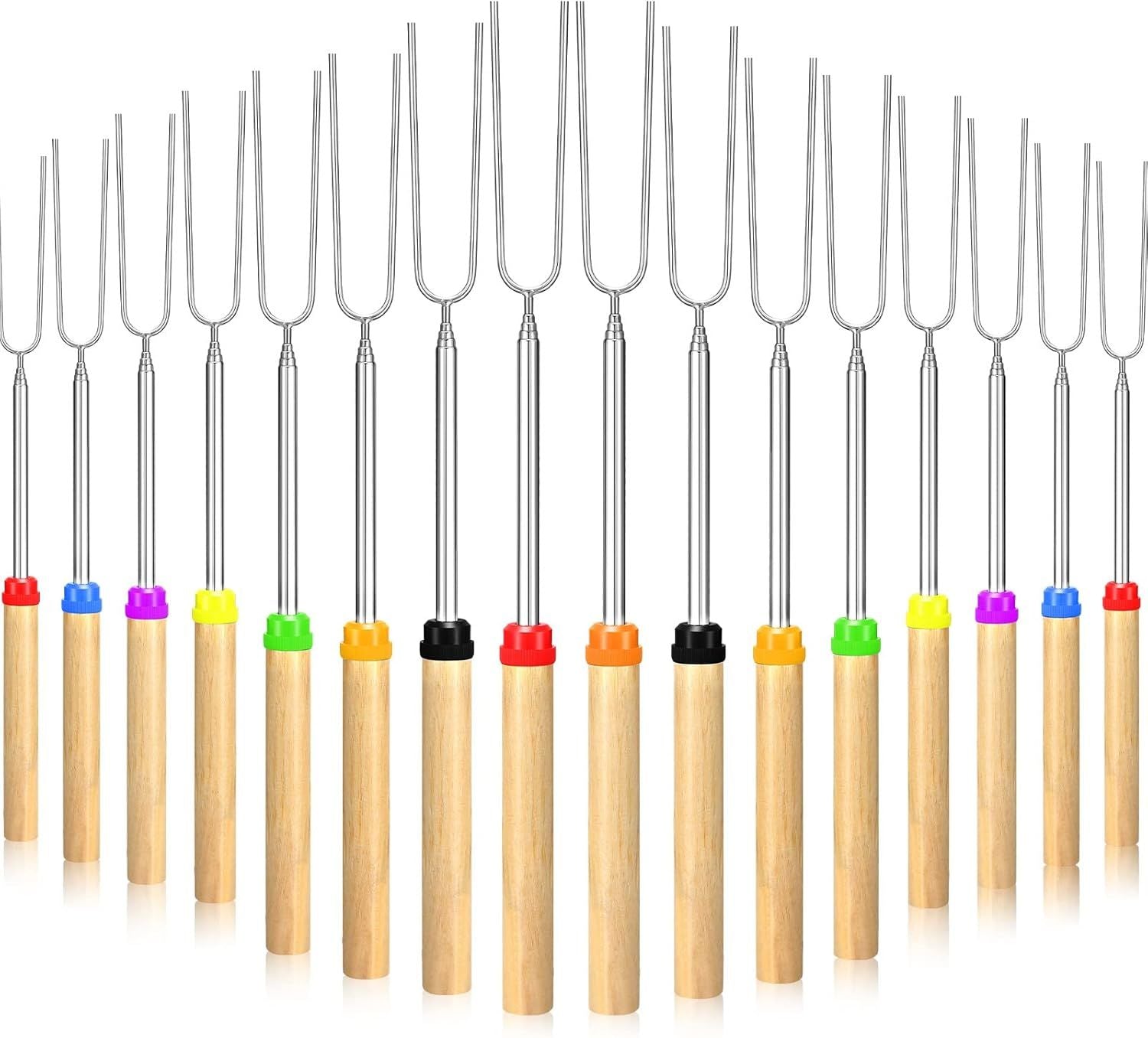 32 Inch Marshmallow Roasting Sticks Bulk, Smores Skewers for Fire Pit Kit, Hot Dog Camping Skewers Accessories Campfire Marshmellow Extendable Forks Bbq Tools Smores Sticks(20 Pack)