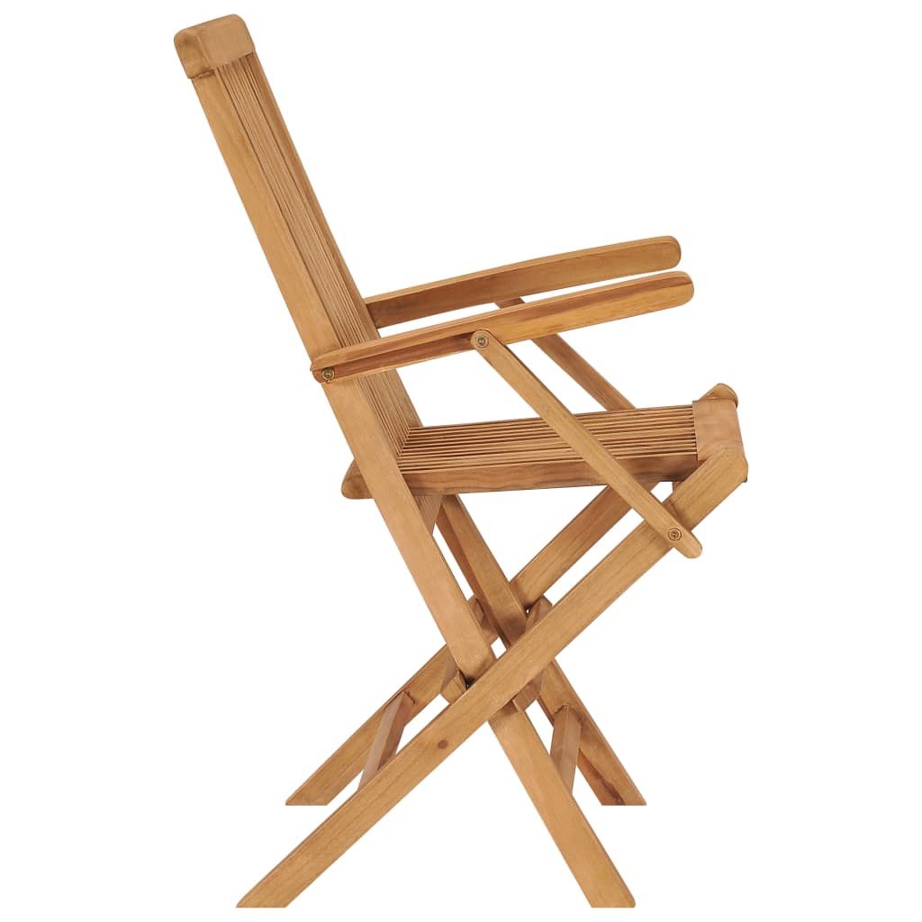 Folding Chairs 6 pcs Solid Teak Wood
