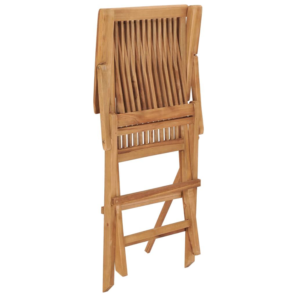 Folding Chairs 6 pcs Solid Teak Wood