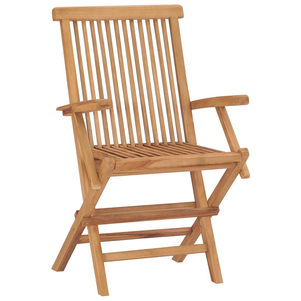 Folding Chairs 6 pcs Solid Teak Wood
