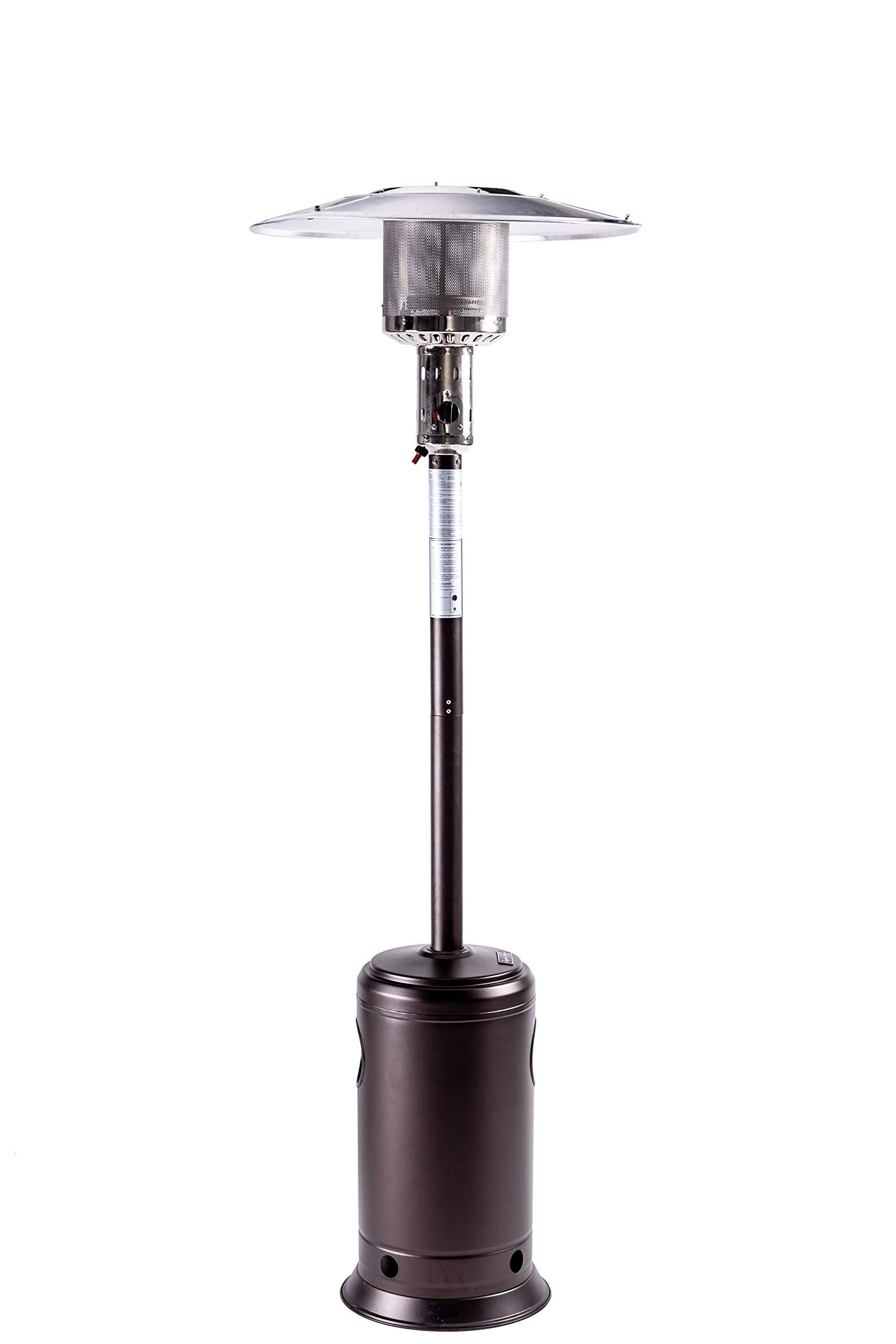 Outdoor Patio Propane Heater with Portable Wheels 47,000 BTU 88 inch Standing Gas Outside Heater Stainless Steel Burner Commercial & Residential Hammered Black for Party Restaurant Garden Yard-Smocha