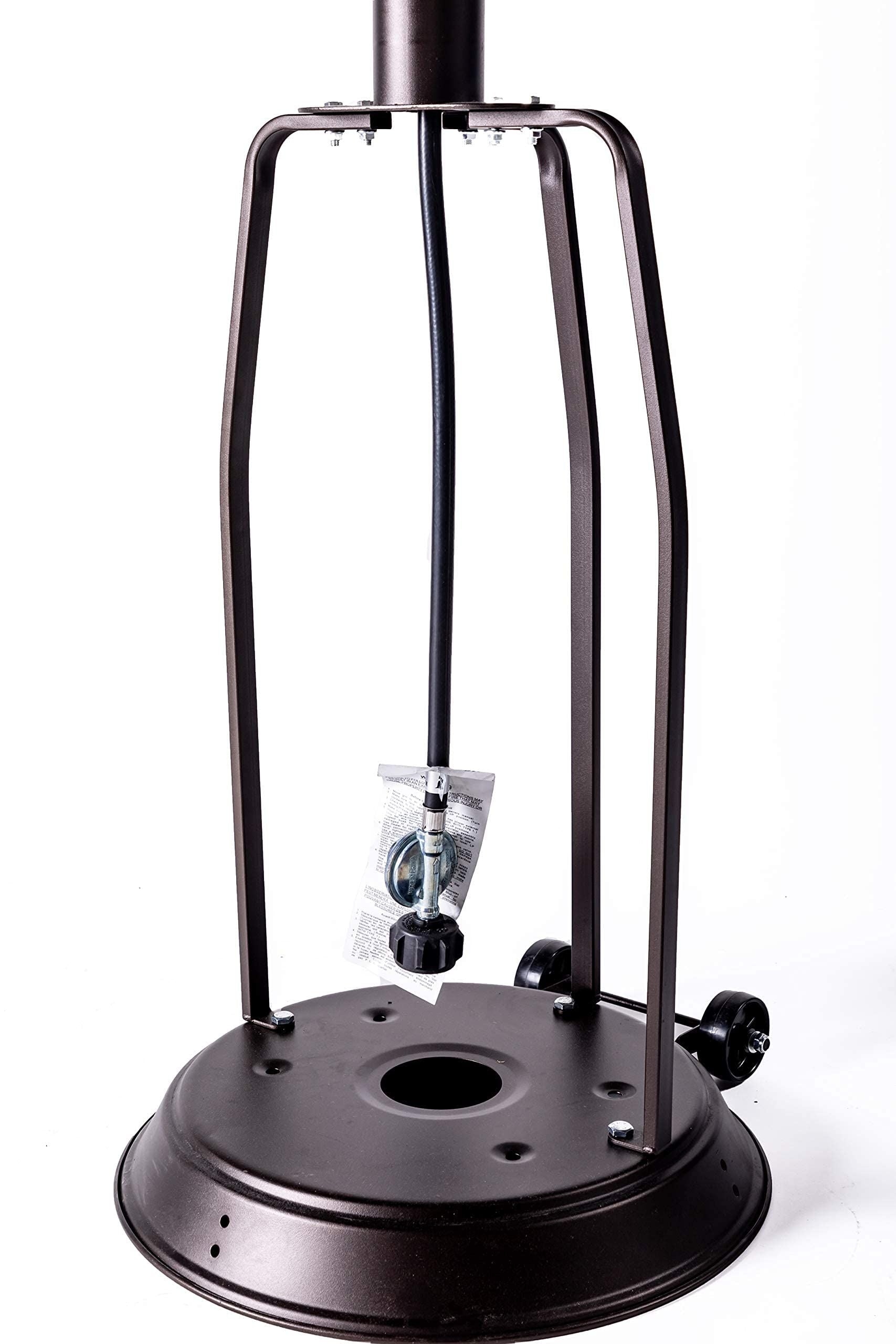 Outdoor Patio Propane Heater with Portable Wheels 47,000 BTU 88 inch Standing Gas Outside Heater Stainless Steel Burner Commercial & Residential Hammered Black for Party Restaurant Garden Yard-Smocha